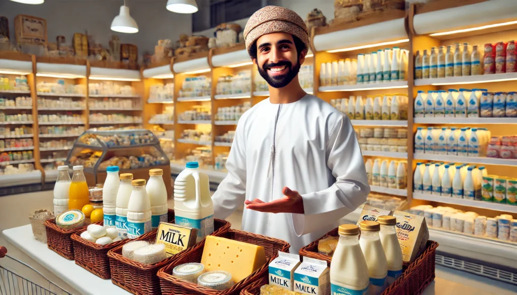 25 فكرة مشروع من أفضل مشاريع مربحة وناجحة في سلطنة عمان 2025 مشروع محل منتجات ألبان